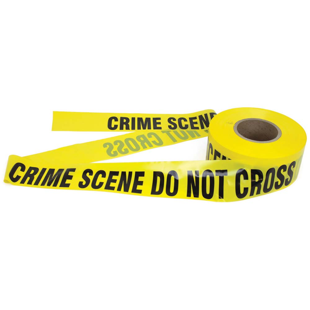 CRIME SCENE DO NOT CROSS 3” X 20’ Bright Yellow Plastic Barrier Tape 