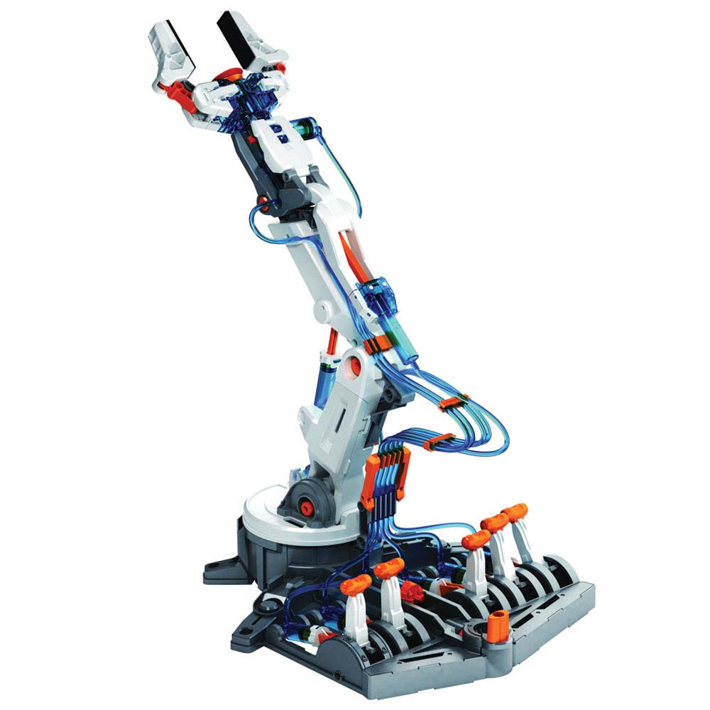 NEW Ages 8+ Hydraulic Robotic Arm Working Fluid-Powered Wooden Kit To Build 