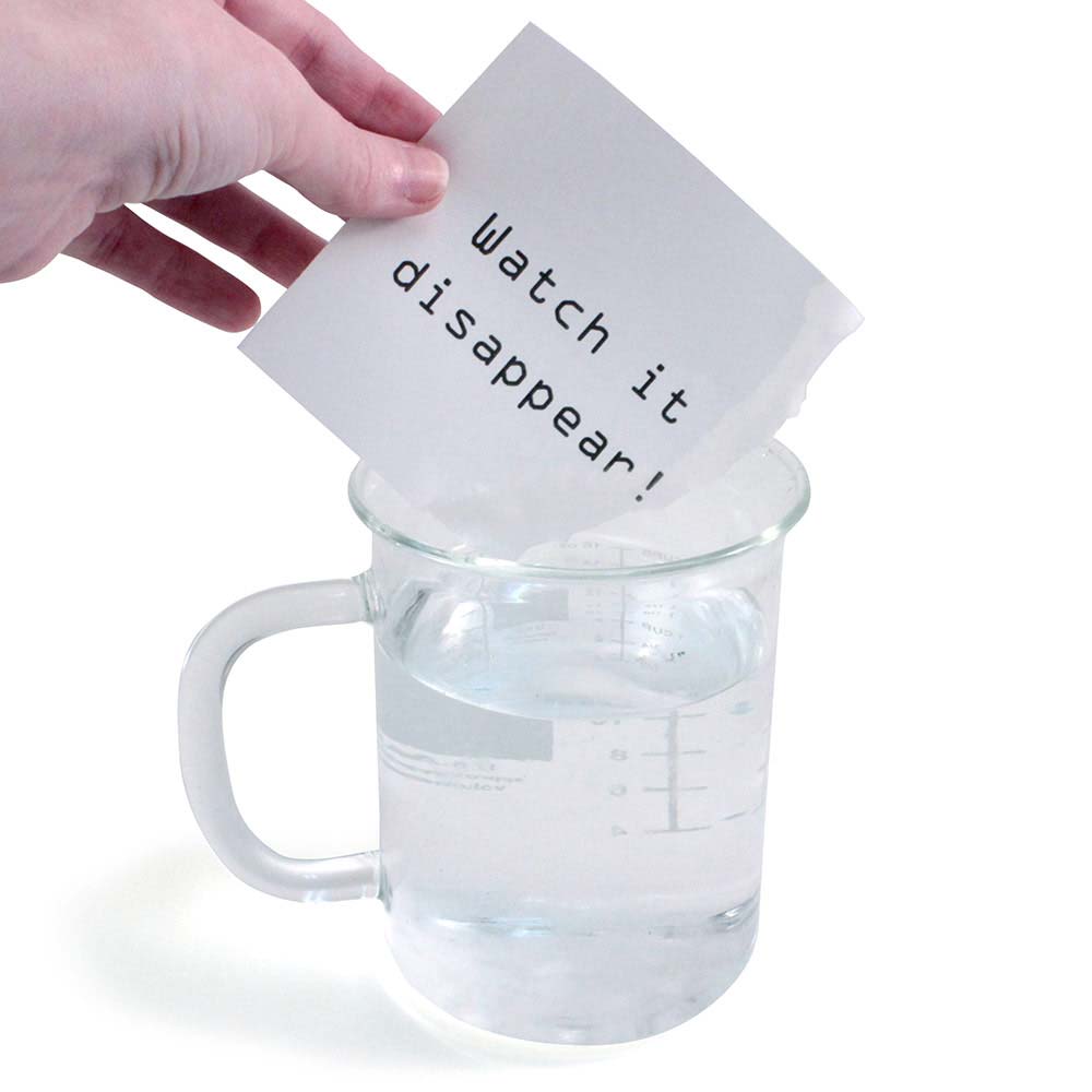 Dissolving Paper  Buy Disappearing Paper for Your Next Science Classroom  Experiment or Homeschool Lesson at